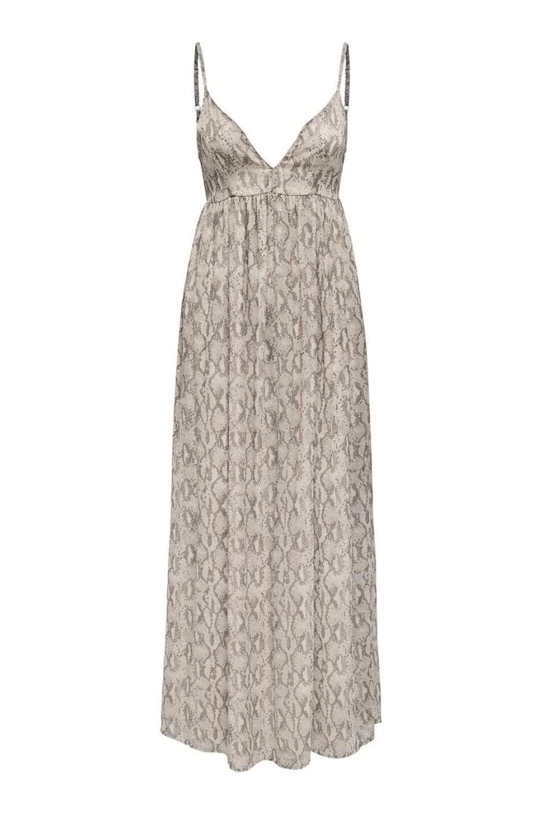 Only - Onlsadia Life Strap Bow Maxi Dress - 4743239 Pastel Parchment Snake W Crystal G- Silent S- Pavem