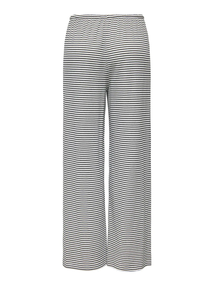 Only - Onlsaga Loose Pant - 4887145 Cloud Dancer Black Bukser 