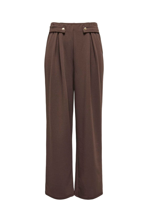 Only - Onlsania Button Wide Pant Cc - 4923436 Chocolate Martini