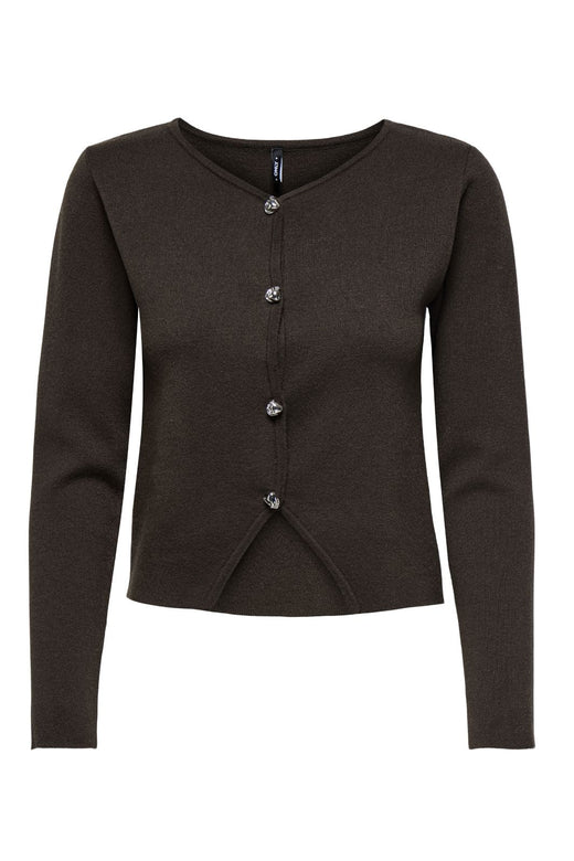 Only - Onlscarlett Ls Button Cardigan Knt - 4869112 Chocolate Torte Silver Button Cardigans 