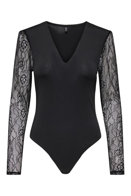Only - Onlsia V-Neck L/S Lace Body Acc - 4863296 Black