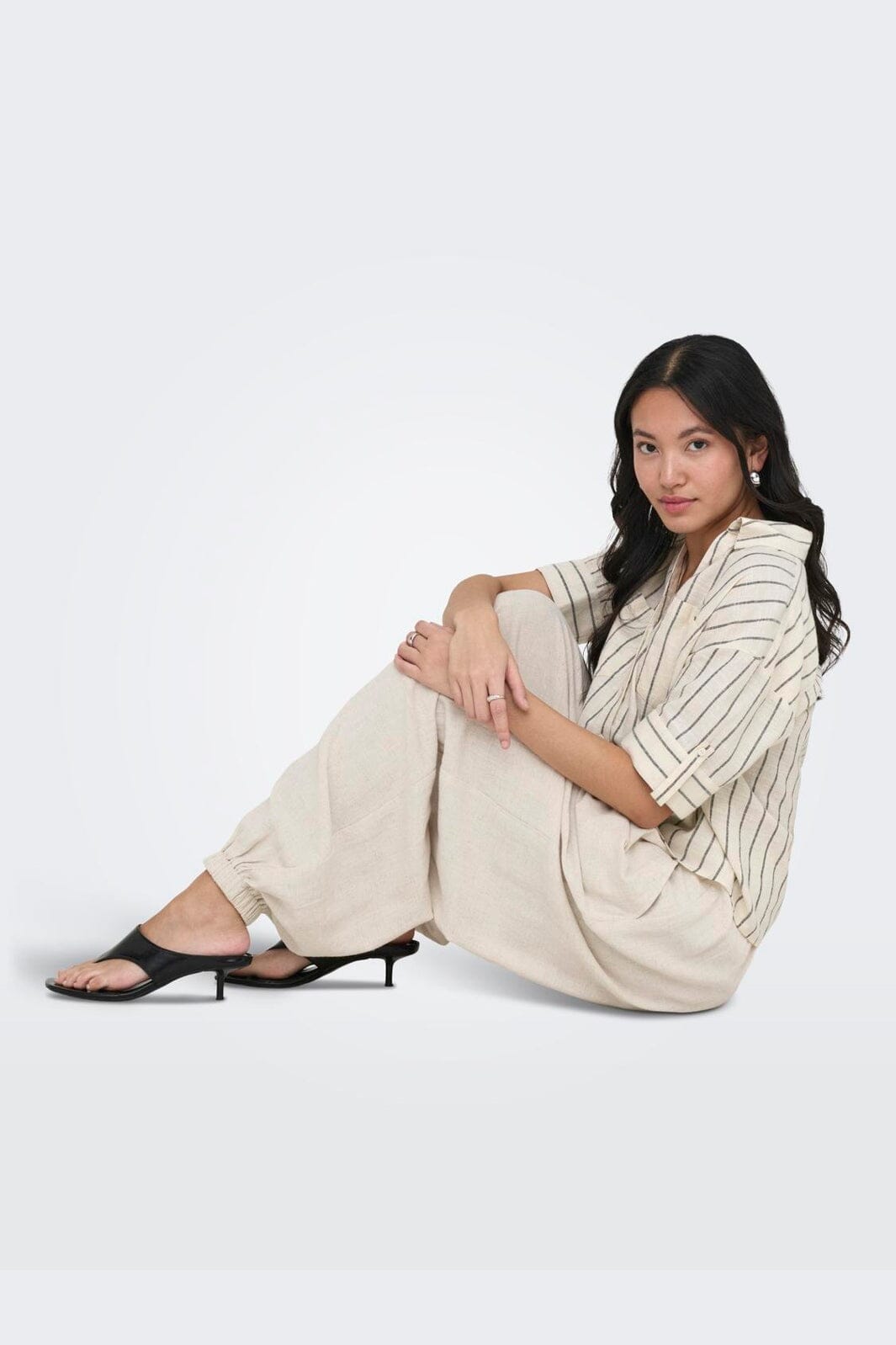 Only - Onlsiesta Linen Bl Baggy Barrel - 5004995 Moonbeam