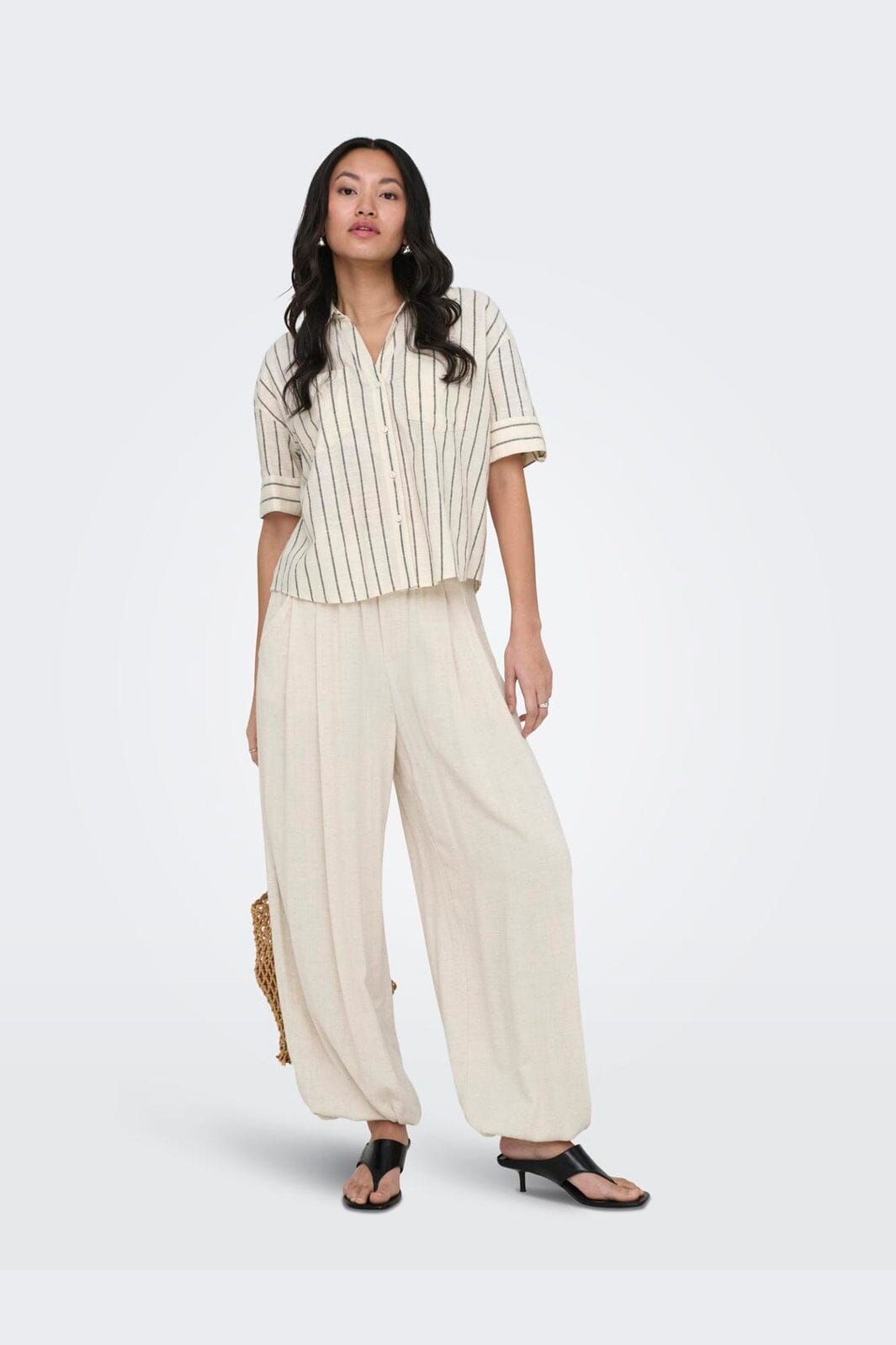 Only - Onlsiesta Linen Bl Baggy Barrel - 5004995 Moonbeam