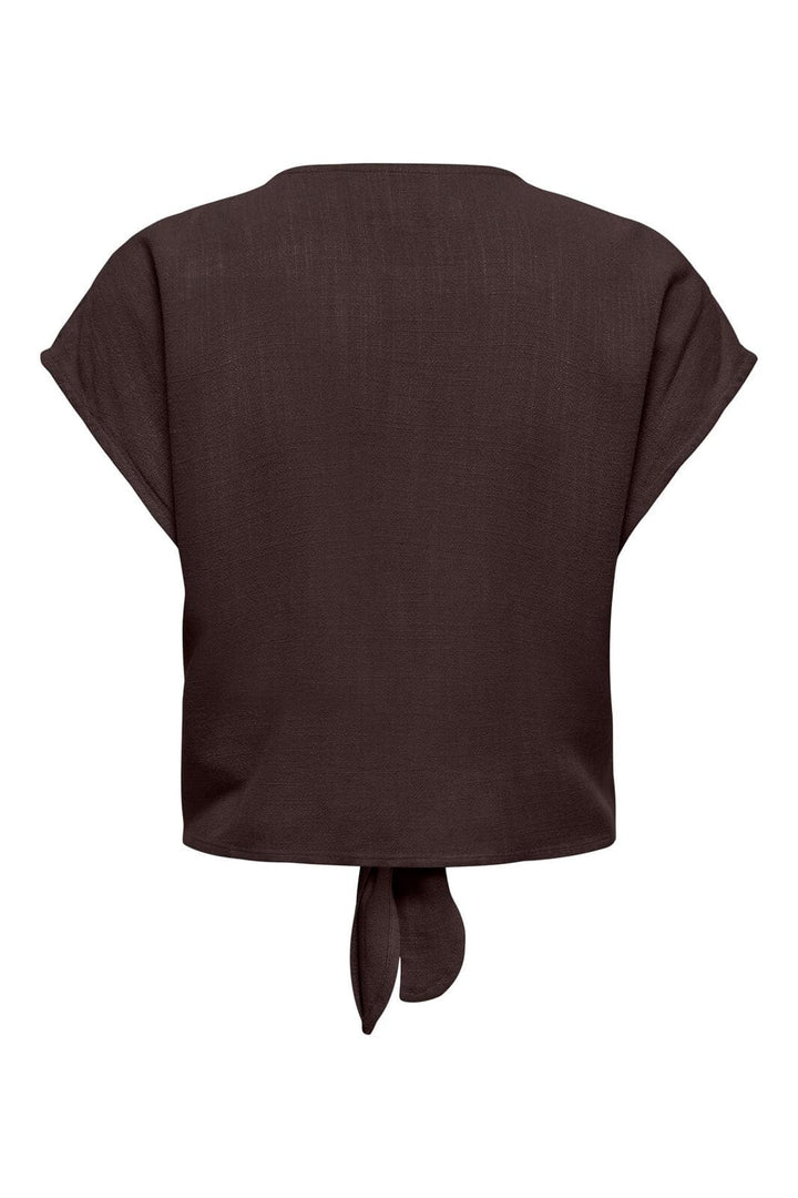 Only - Onlsiesta Ss Knot Lin Bl Shirt - 5085634 Black Coffee