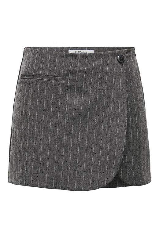 Only - Onlsiga Life Hb Rhine Skort Tlr - 4857889 Dark Grey Melange Pinstripe W. Rhinestone