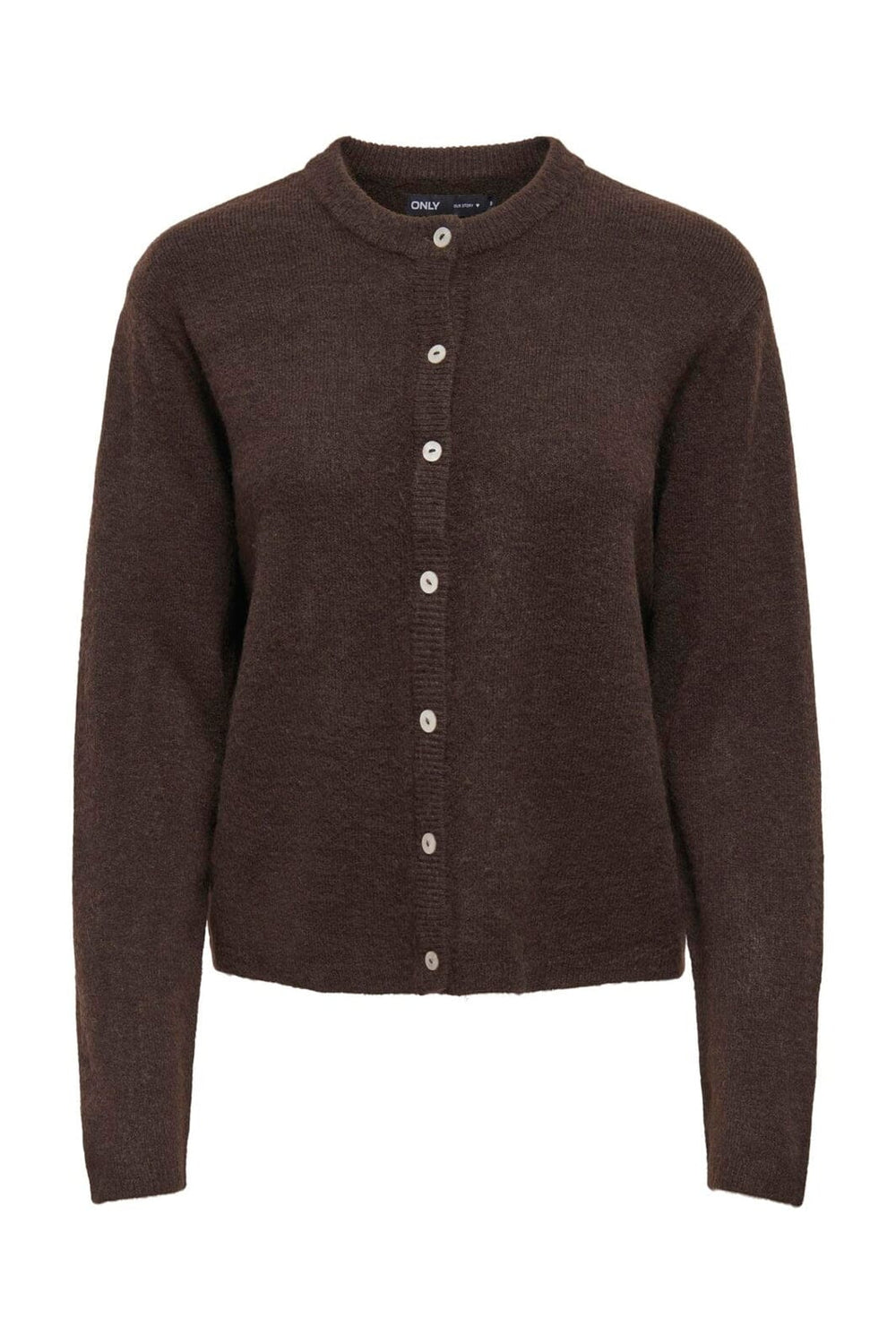 Only - Onlsimoni L/S O-Neck Cardigan Knt - 4961581 Coffee Bean Melange
