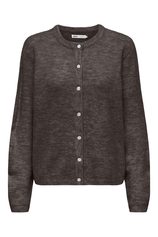 Only - Onlsimoni L/S O-Neck Cardigan Knt - 4961581 Coffee Bean Melange
