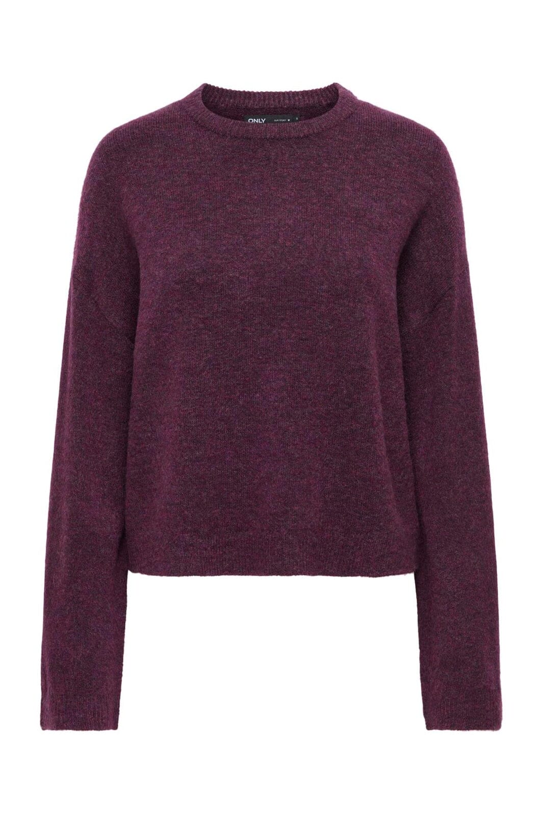 Only - Onlsimoni L/S O-Neck Pullover Knt - 5082233 Mauve Wine Melange