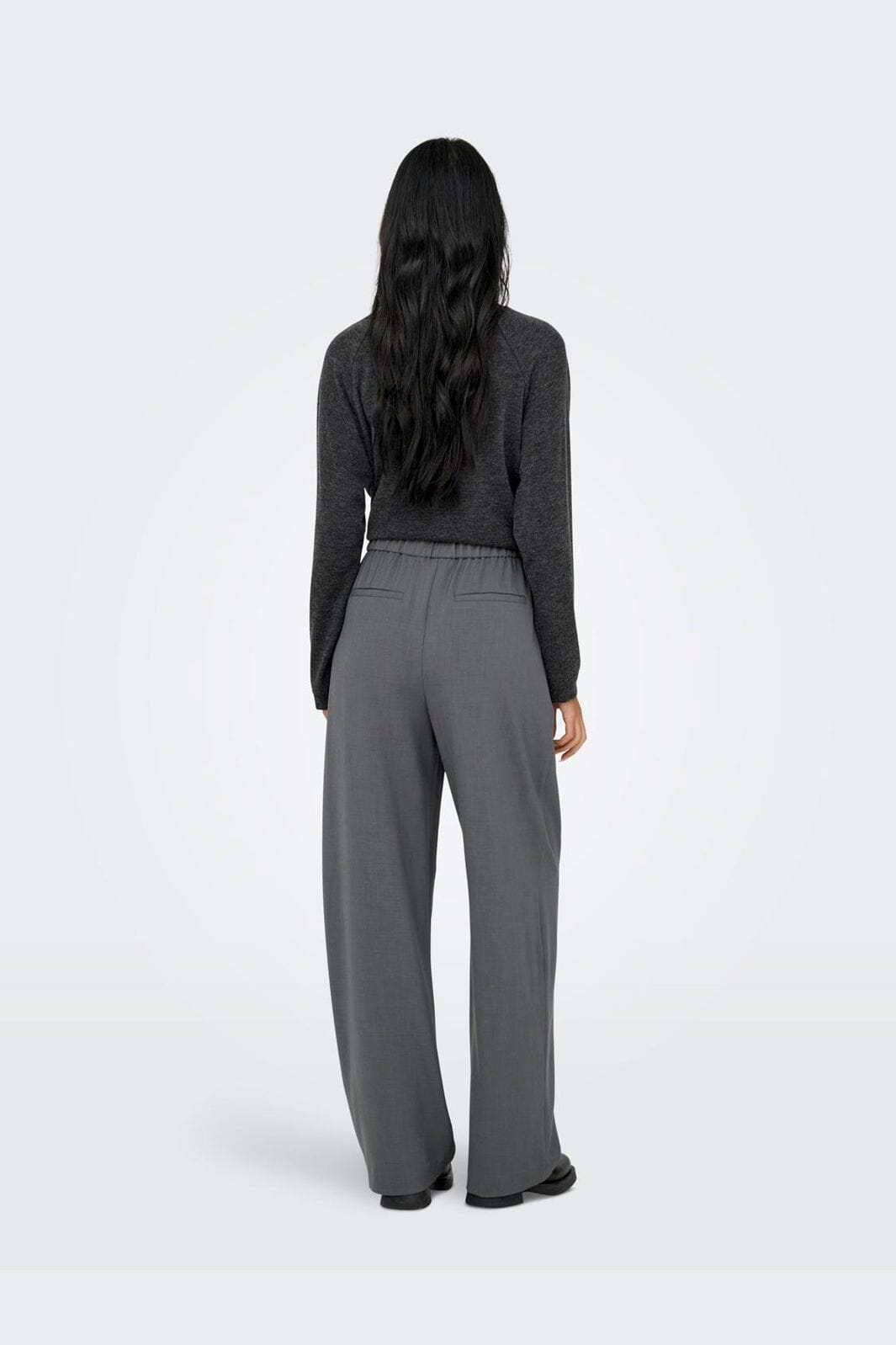 Only - Onlsvea Life Pull-Up Pant - 4880107 Dark Grey Melange