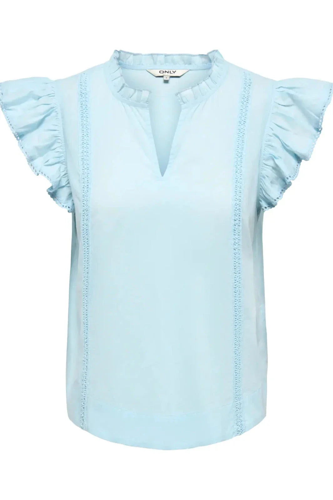 Only - Onltea-Idris S/L Frill Tape Top - 5066373 Dream Blue Toppe 