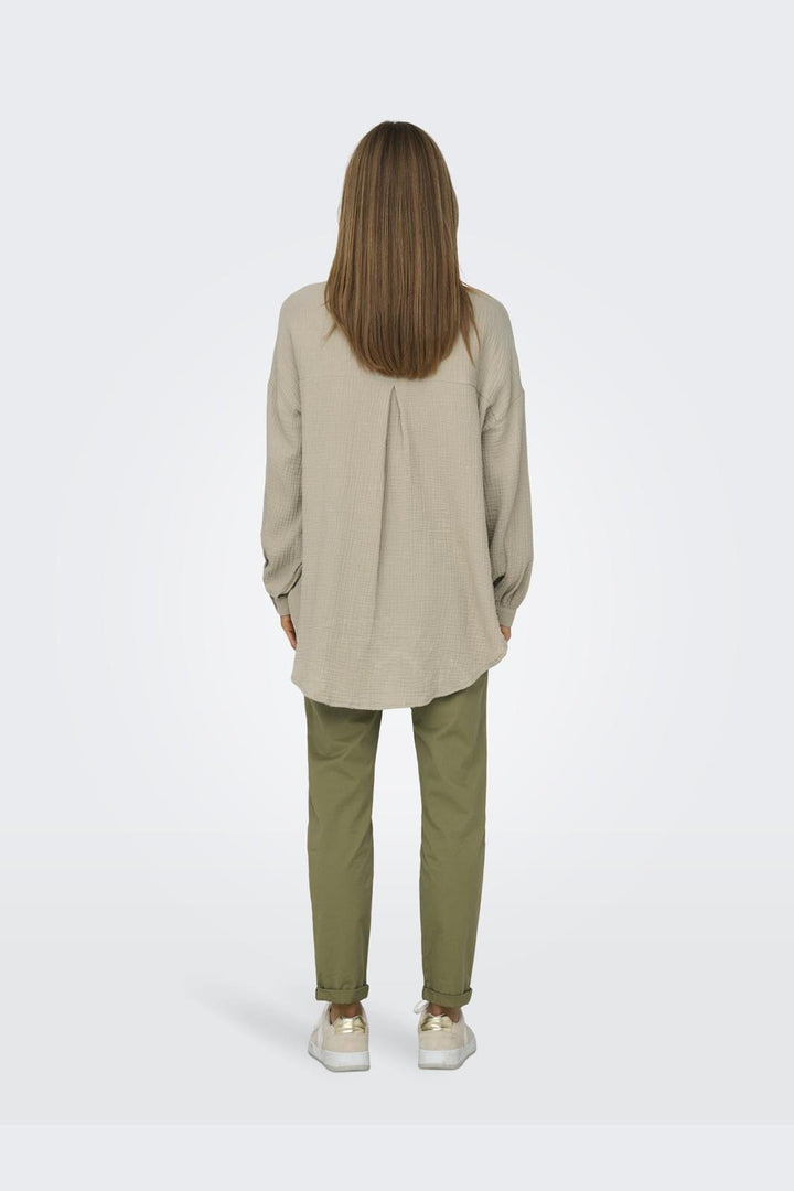 Only - Onlthyra Oversized Shirt - 4286613 Oxford Tan