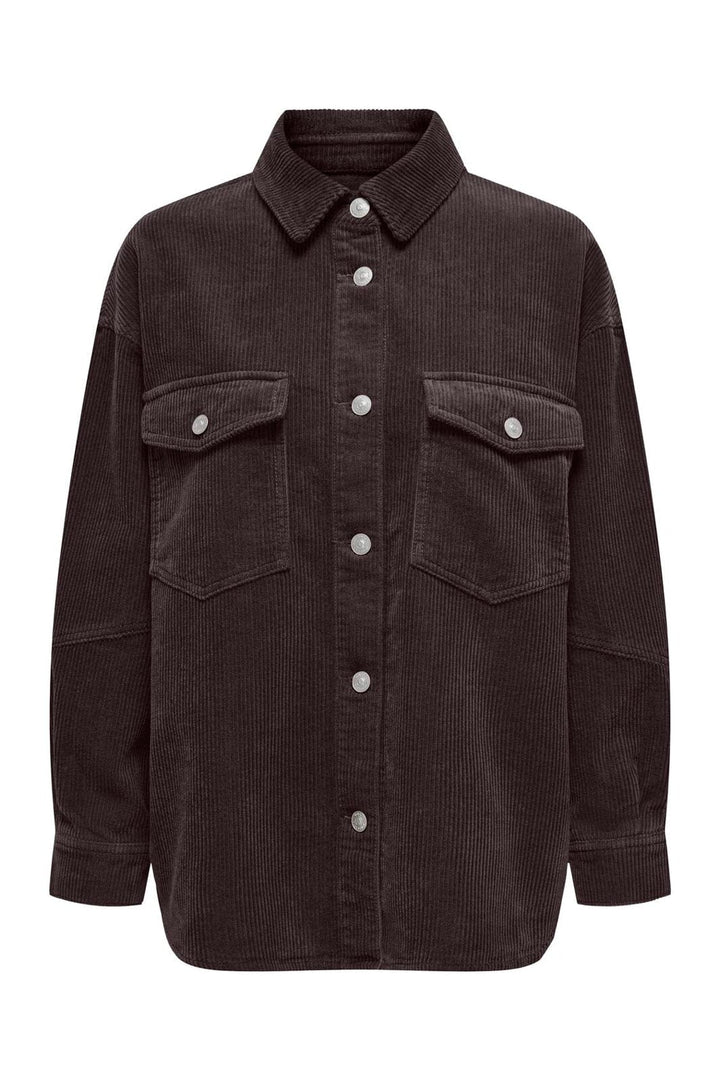 Only - Onltiggy L/S Cord Shacket - 4975019 Ganache
