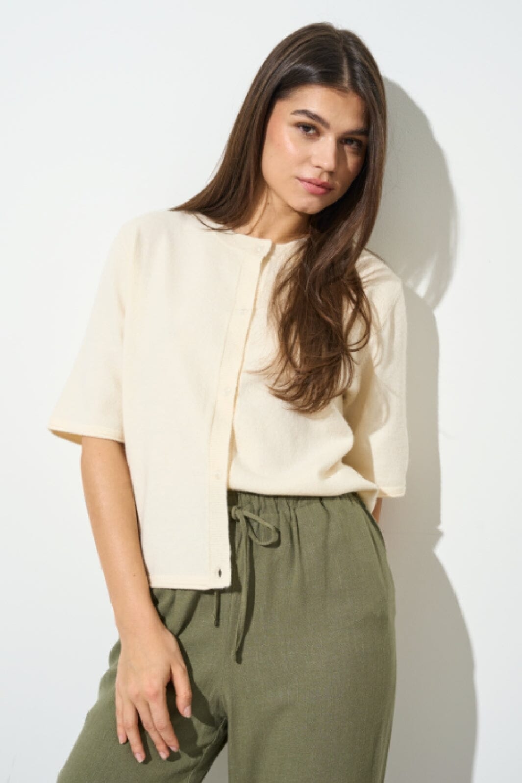 Only - Onltilda S/S O-Neck Cardigan Knt 15357001 - 4851149 - Marshmallow Cardigans 