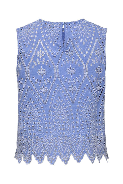 Only - Onltulum Sl Emb Top - 4695467 Blue Bonnet Bright White Emb.