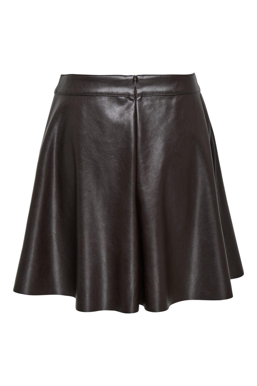 Only - Onluna Faux Leather Flared Skirt - 4869891 Black Coffee
