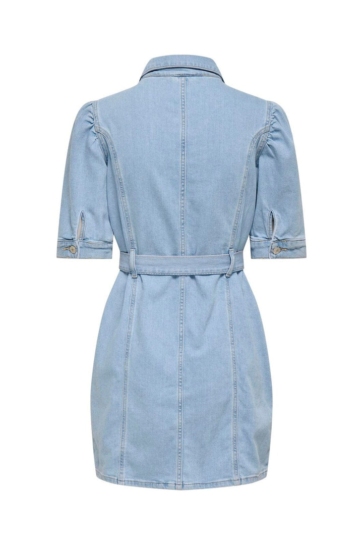 Only - Onlvibbe Ss Belt Dress Akm - 4995540 Light Blue Denim
