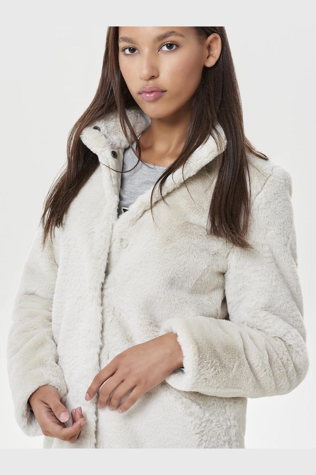 Only - Onlvida Faux Fur Coat - 2900048 Pumice Stone
