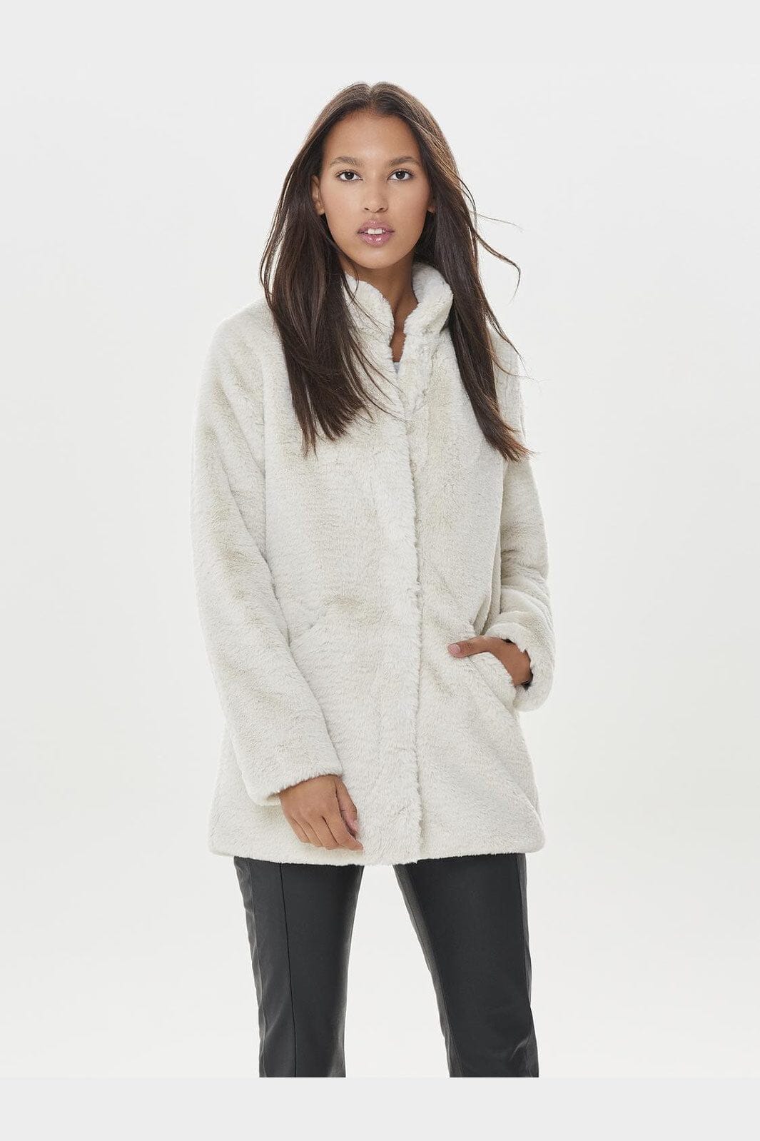 Only - Onlvida Faux Fur Coat - 2900048 Pumice Stone
