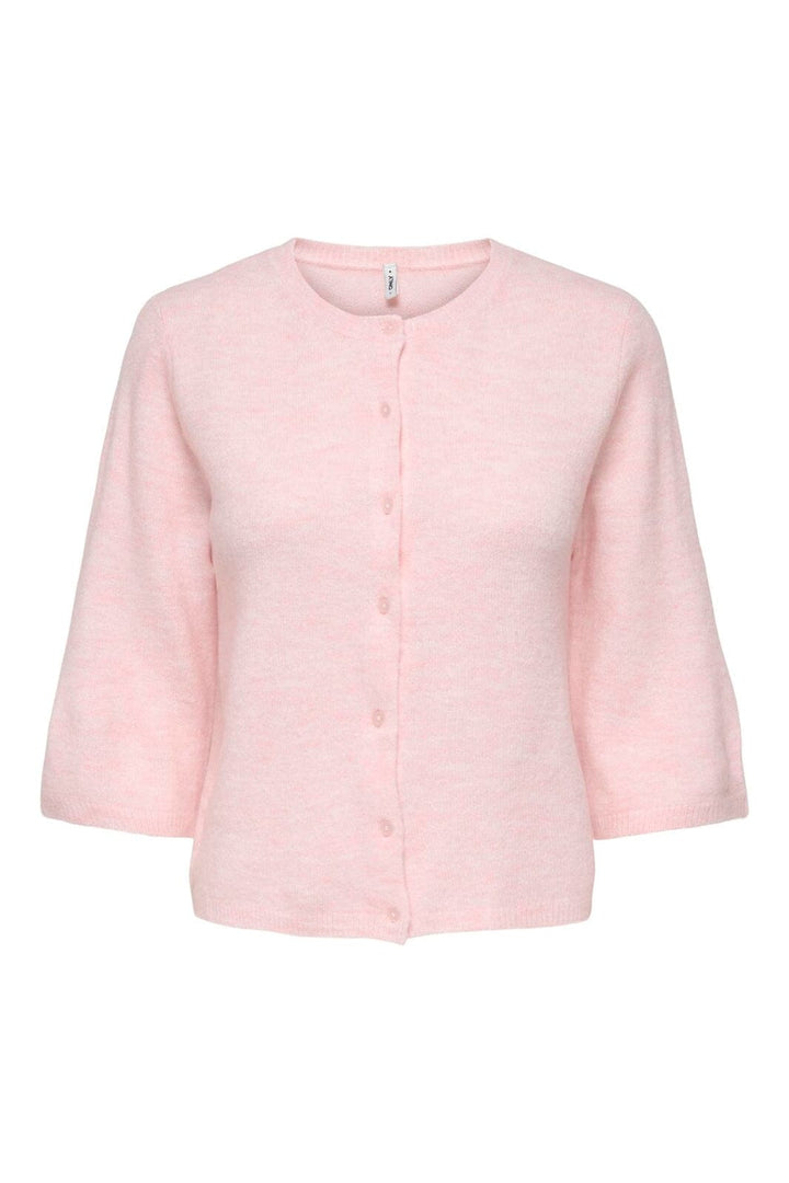 Only - Onlviola Ss O-Neck Cardigan Knt - 4985287 Pale Lilac Melange/Dtm Fmop