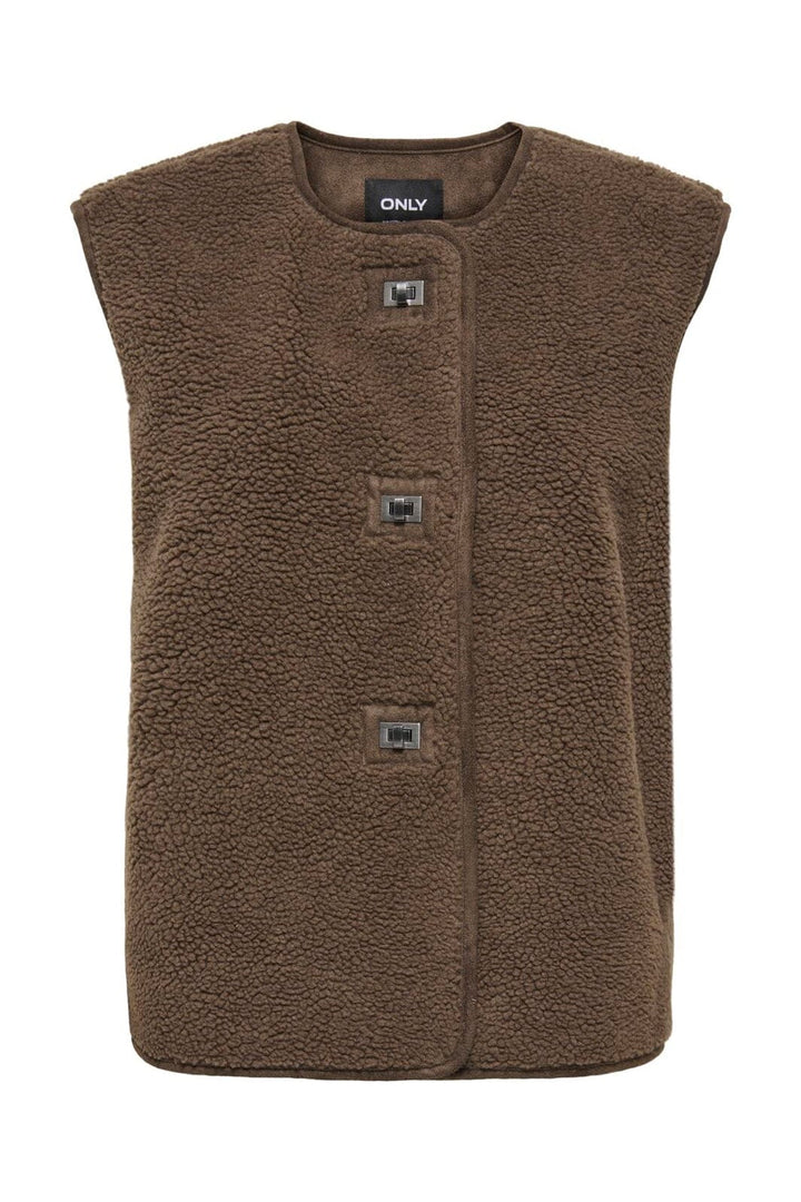 Only - Onlwendy Teddy Waistcoat - 4982810 Chestnut