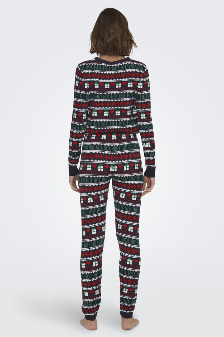 Only - Onlxmas Present Pant Knt - 4631394 Night Sky Cloud D/High Risk Red/Green Jacket