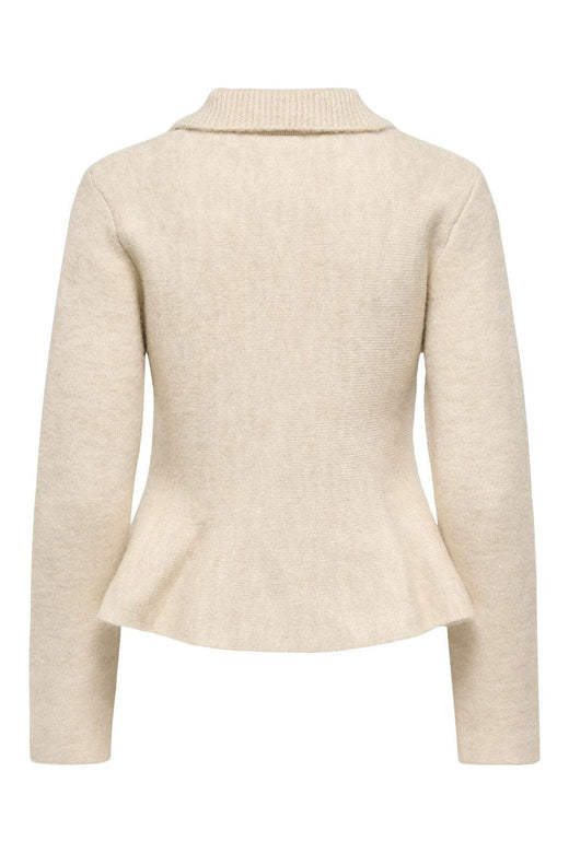 Only - Pgrachel L/S Peplum Cardigan Knt - 5058826 Peyote Melange