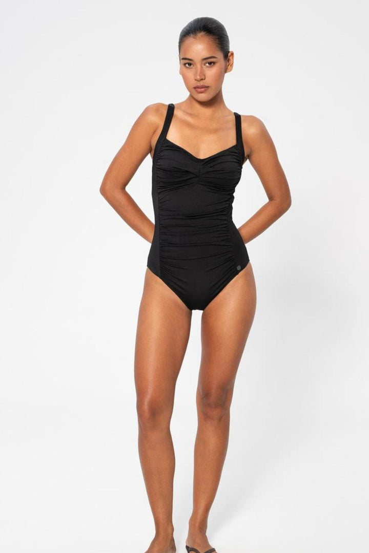 Panos Emporio - Potenza Solid Swimsuit Recycled Swimsuit Pews2136 - Black