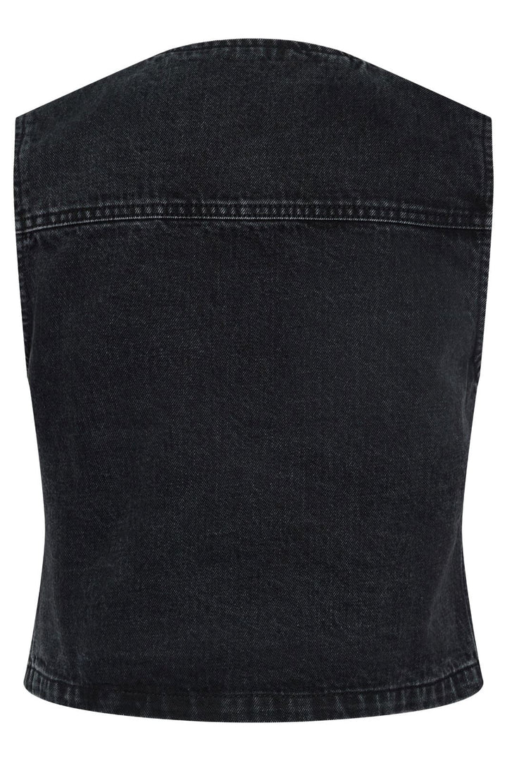 Pieces - Pcalma Denim Vest - 4560471 Dark Grey Denim