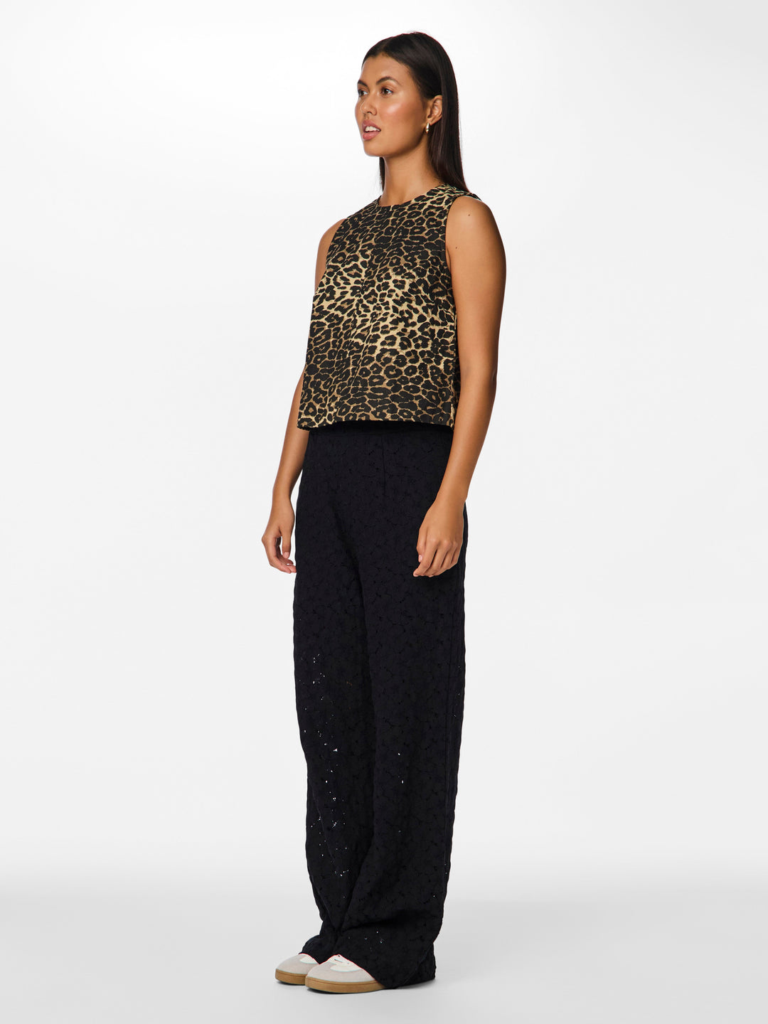 Pieces - Pcasta Sl Denim Top - 4763689 Black Leo Denim