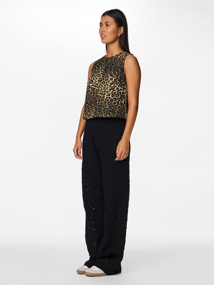 Pieces - Pcasta Sl Denim Top - 4763689 Black Leo Denim