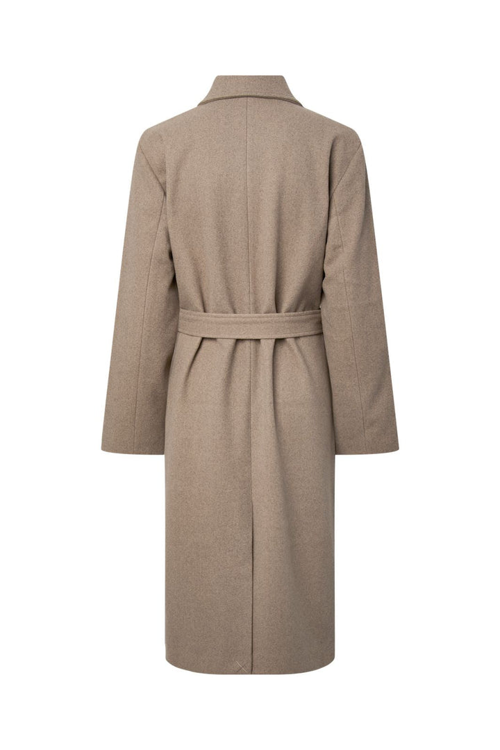 Pieces - Pcaya Long Coat - 5050603 Greige Melange