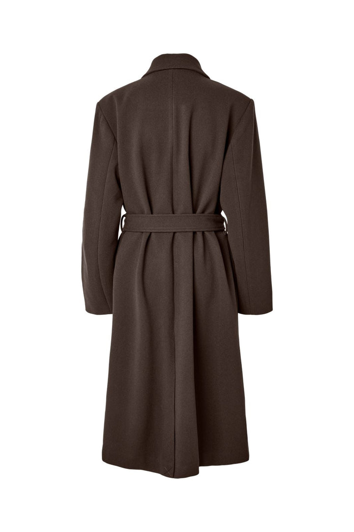 Pieces - Pcaya Long Coat - 5102327 Hot Fudge