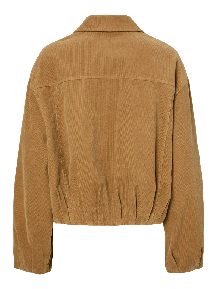 Pieces - Pcbabett Corderoy Denim Bomber - 4930898 Travertine Jakker 