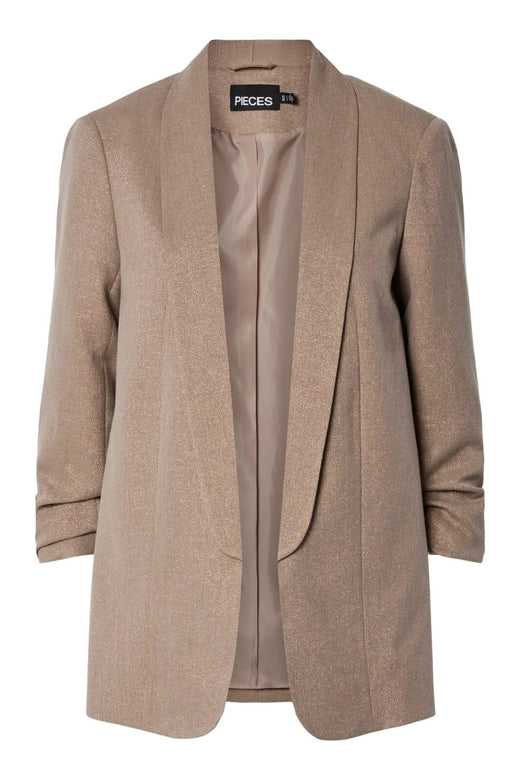 Pieces - Pcbosella 3/4 Glitter Blazer - 4836376 Fossil Gold Lurex