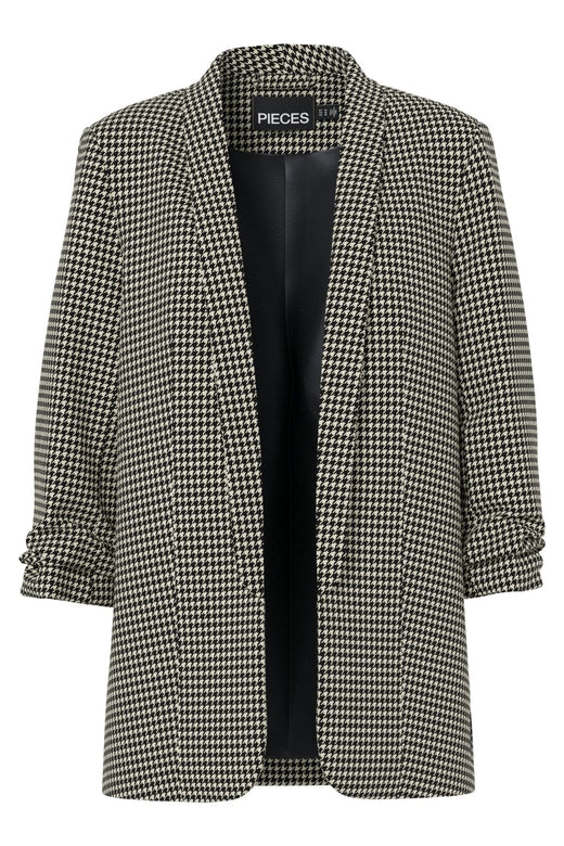 Pieces - Pcbosella 3/4 Printed Blazer - 4881031 White Pepper Houndstooth