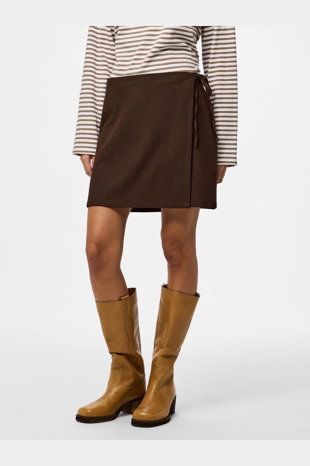 Pieces - Pcbosella Wrap Skirt - 5086154 Hot Fudge