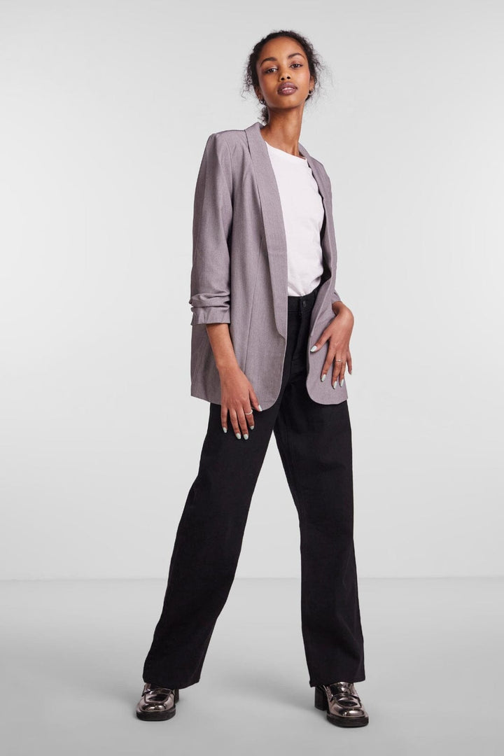 Pieces - Pcbosella 3/4 Blazer - 3423753 Light Grey Melange