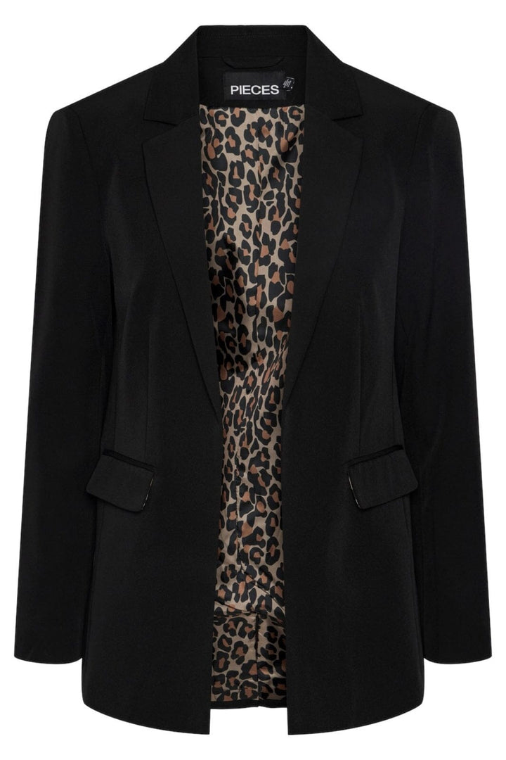 Pieces - Pcbossy Blazer W. Lining Detail - 4439695 Black Leo Print