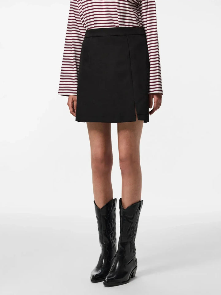 Pieces - Pcbozzy Slit Skirt - 4543165 Black Nederdele 