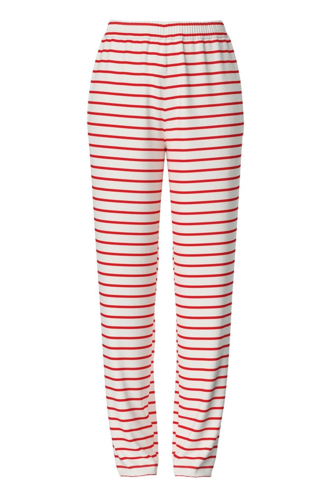 Pieces - Pcchilli Straight Stripe Pants - 4701514 Cloud Dancer Poppy Red