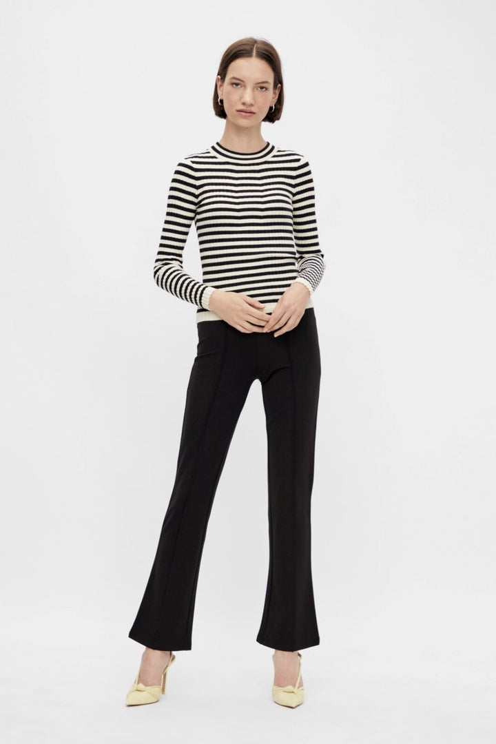 Pieces - Pccrista Ls O-Nech Knit Noos - Black With Birch