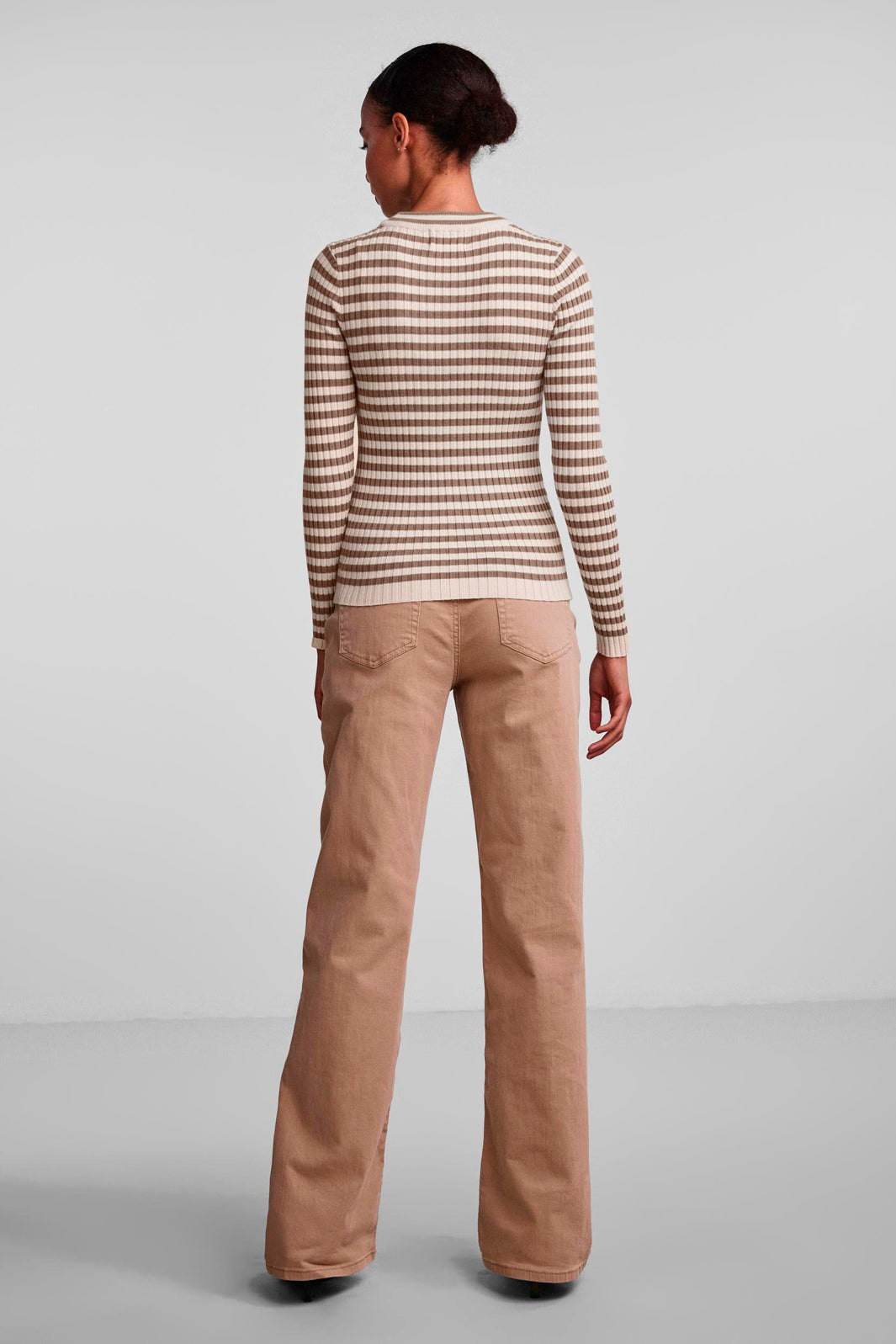 Pieces - Pccrista Ls O Neck Knit Noos Bc - Fossil/With Brich
