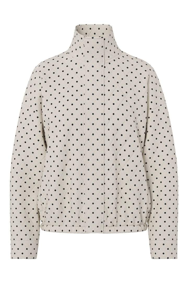 Pieces - Pcfamilla Quilted Bomber Jacket - 5080984 Cloud Dancer Dots