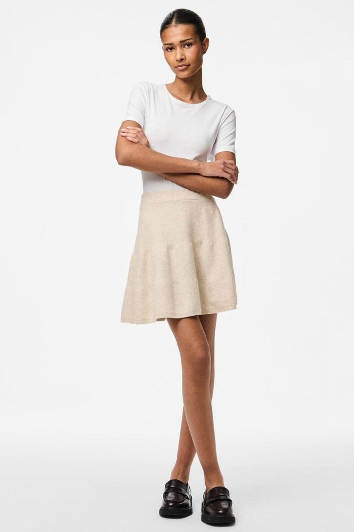 Pieces - Pcfamilla Short Knit Skirt Fsy - 4861104 Silver Gray Melange