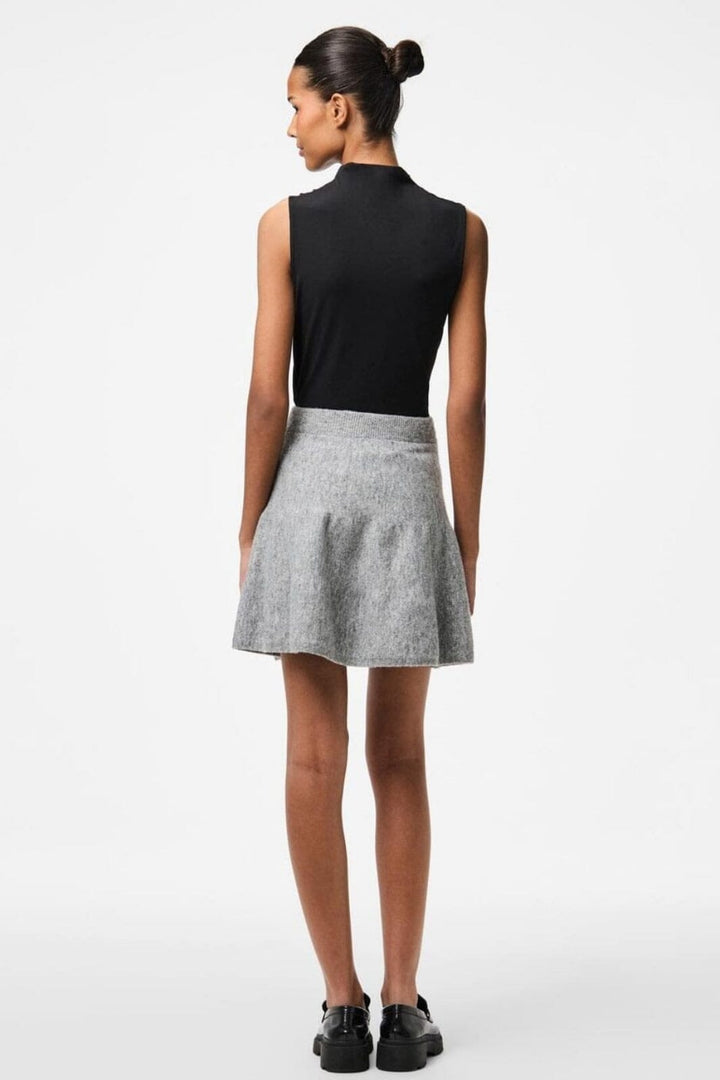 Pieces - Pcfamilla Short Knit Skirt Fsy - 4861748 Medium Grey Melange