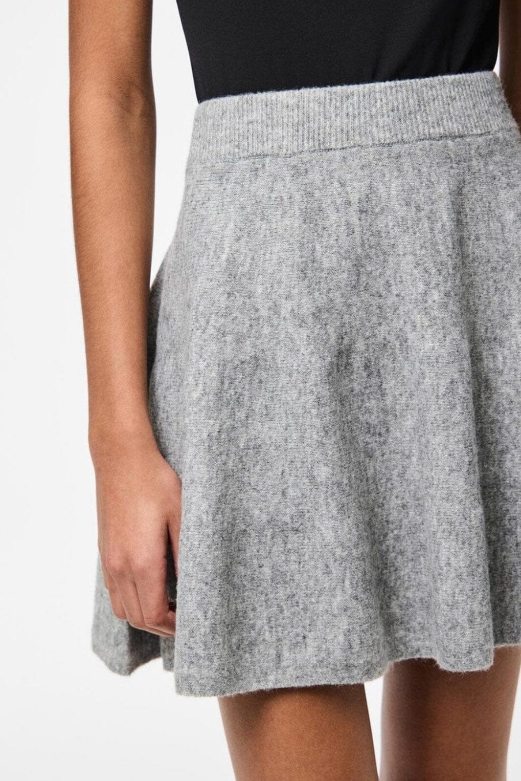 Pieces - Pcfamilla Short Knit Skirt Fsy - 4861748 Medium Grey Melange