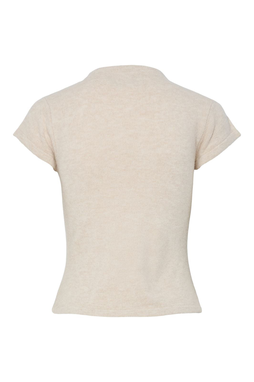 Pieces - Pcfamilla Ss Mock Neck Knit Top Fsy - 4861089 Silver Gray Melange