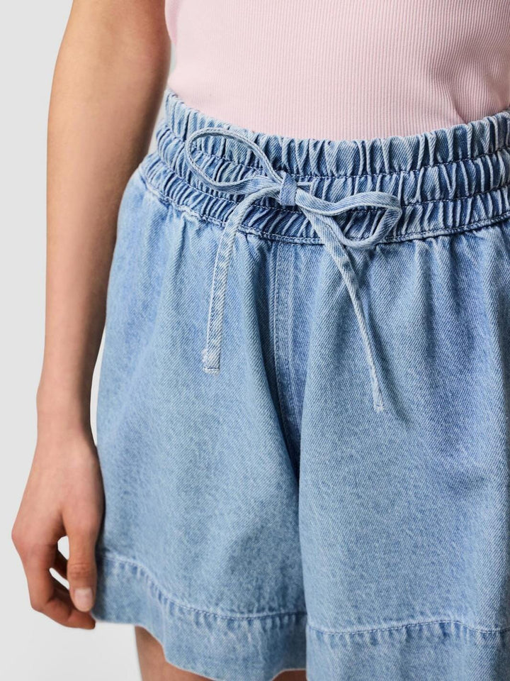 Pieces - Pcflora Denim Shorts - 4777016 Light Blue Denim