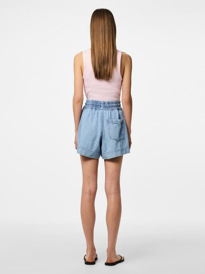 Pieces - Pcflora Denim Shorts - 4777016 Light Blue Denim