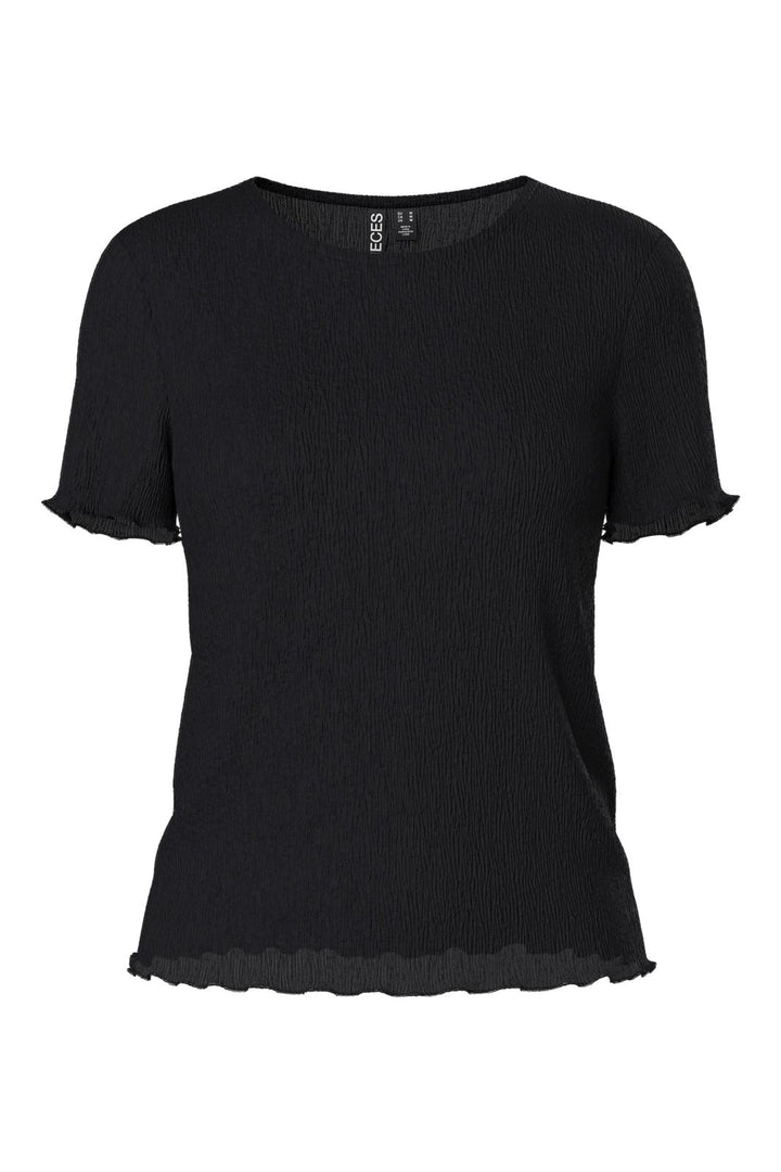 Pieces - Pcflora Ss O-Neck Top - 4699177 Black